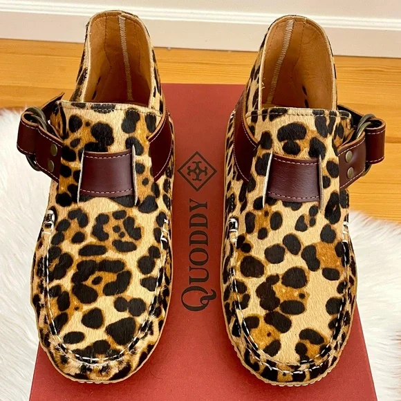 Quoddy Leopard Print Women's Shoes with Brown Accents - Picture 2 of 15